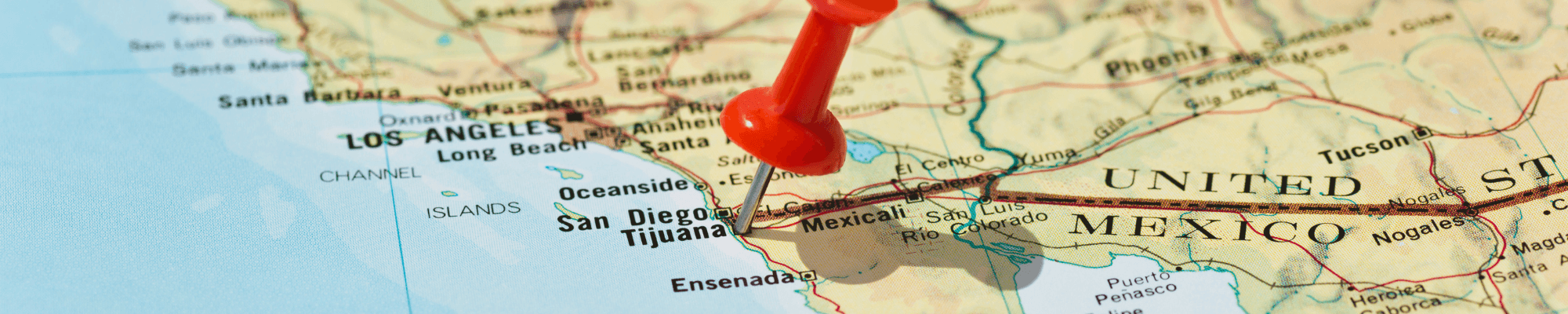 map up close view of San Diego-Mexico